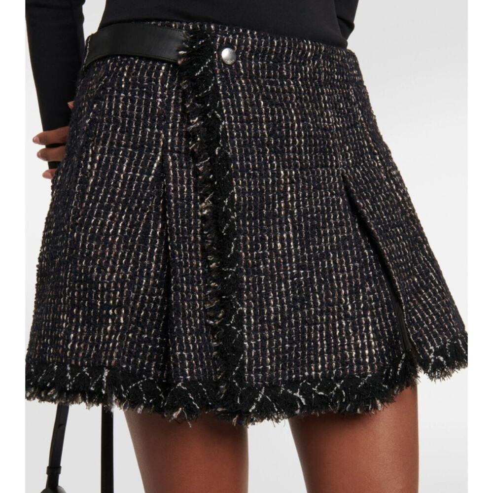Sacai Black and Gold Tweed Mini Skirt